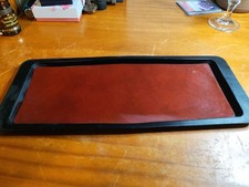 Vintage Leather Lined Valet Tray  Organizer for Keys Wallet Jewelry Phone Coin