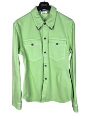 Versace Jeansjacke Hemd lindgrün mit Metalldetails