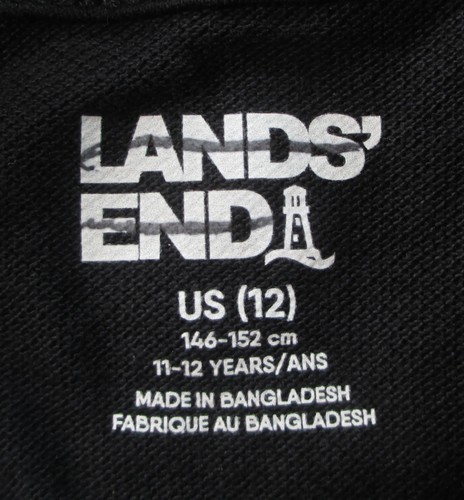 LANDS END schwarz Schuluniform Kurzarm Netz Polokleid Mädchen 12 NEU - Bild 6 von 6