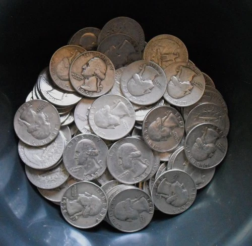 Lot of 40 - Washington Quarters - 90% Silver - random dates 1950-1959