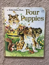 Four Puppies by Anne Heathers a Little Golden Book 303-42 Tenth Printing 1982