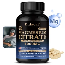 Magnesium Citrate Pure High Absorption-Heart Health,Muscle Support 30/60/120Caps