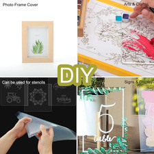 5 Pack 12X12X.02  Clear Plastic Sheet, Plexiglass Craft Plastic Sheets PET Fl...