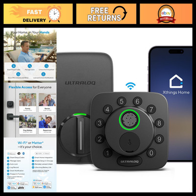 Smart Wi-Fi Door Lock, App Remote Access, Matter Over Thread, Keyless Entry, Sec