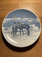 Vintage Porsgrund Norway Weihnachtsteller Zum Sammeln 60er Jahre Rentier