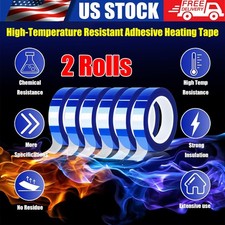 2x 108FT Blue Heat Tape High Temperature Heat Resistant Tape Heat Transfer Tape