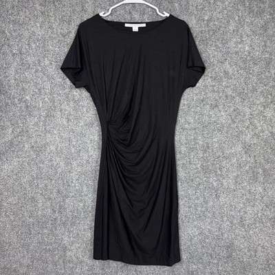 Diane von Furstenberg Dress Womens Size M Black Melek Side Drape