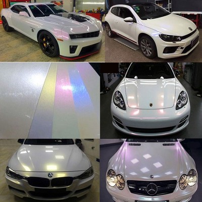 Glossy White Chameleon Vinyl Film For Car Wrap Self-adhesive Sticker Air Release