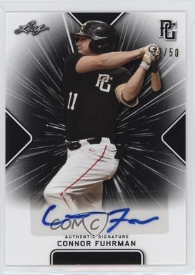 2021 Leaf Perfect Game National Showcase Black 12/50 Connor Fuhrman Auto nd3