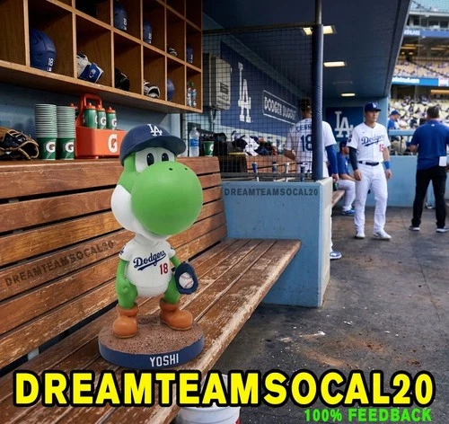 * NEW 2026 YOSHI Bobblehead SUPER MARIO NINTENDO SGA Dodgers SGA 3/31/26 *