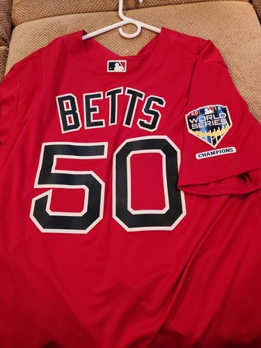 Mookie Betts Red Sox Majestic World Series Champions Jersey 2XL Stitched 