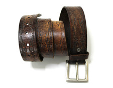 Vintage Levi Strauss  Co Leather Belt Men's L 38-40 Brown Distressed Tooled