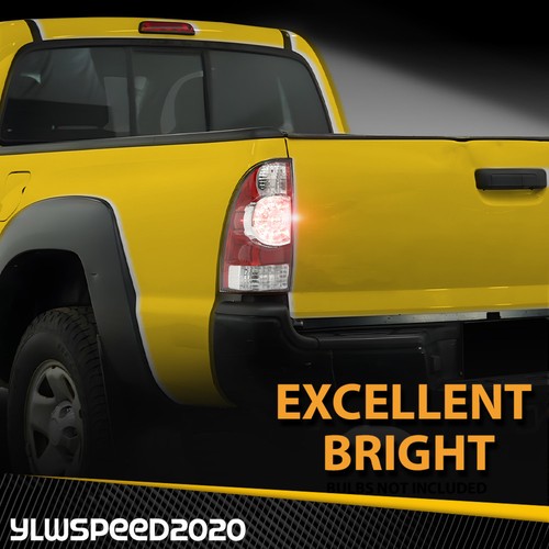 Fit For 2005-2015 Toyota Tacoma LH+RH Side Red Rear Tail Light Lamp LED Chrome - Picture 5 of 12
