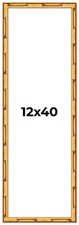 12x40 Frame Gold Bamboo Solid Wood Picture Frame | 1 Inch Moulding Width | Inter