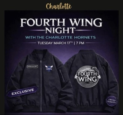NEW Fourth Wing x Charlotte Hornets Special Edition Jacket Adult Size 2XL