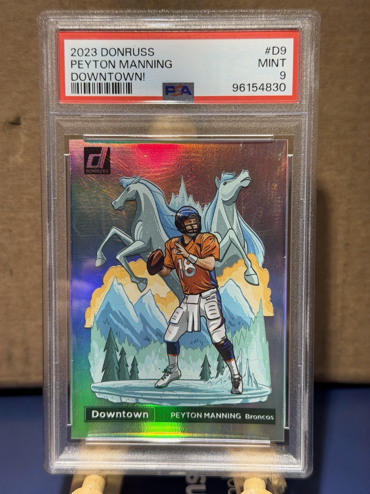 2023 Peyton Manning Downtown PSA 9 Panini Optic Donruss Denver Broncos