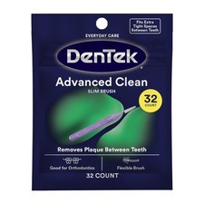 DenTek Slim Brush Advanced Clean Interdental 32 Count Pack of 1 , Multicolor