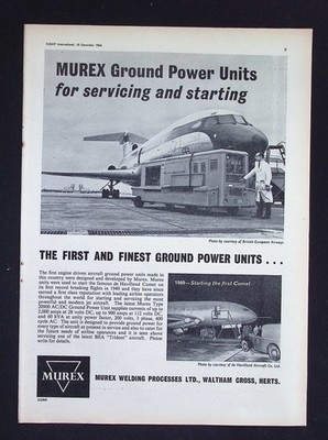 Original 1964 Anzeige Murex Bodentriebwerke Wartungsflugzeug