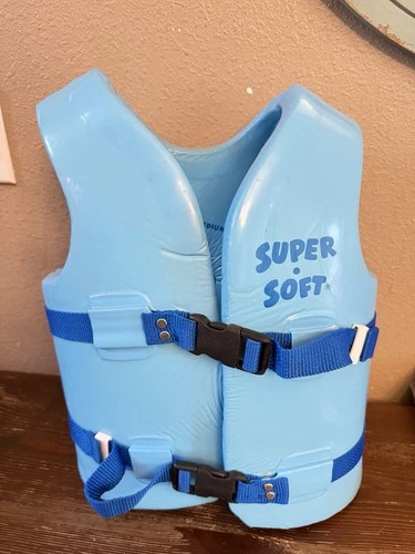 Super-Soft Life Jacket Youth Size Medium Vest Blue Swim Flotation Vest - product listing photo