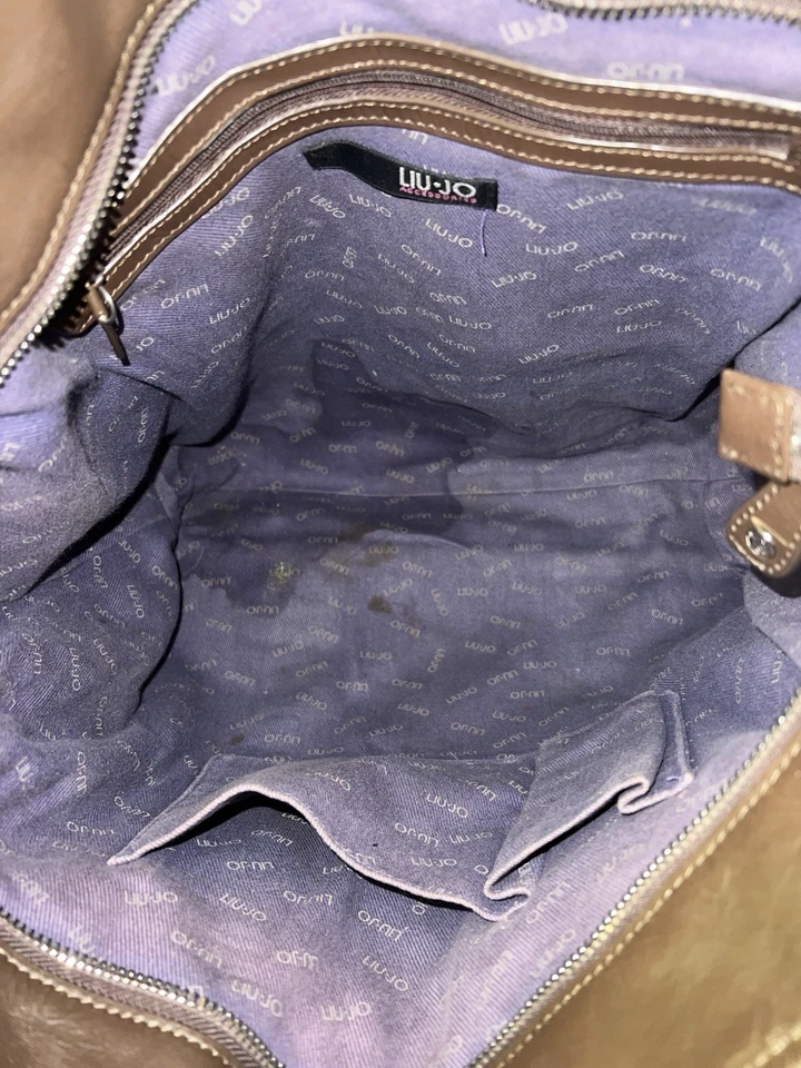 Bolso de mano Liu Jo para mujer con estampado de logotipo X-grande marrón púrpura Foto 3 de 4