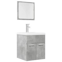 BadmöBel-Set 2-Tlg Betongrau Holzwerkstoff Badezimmer MöBel Kombination