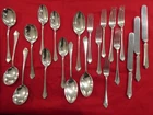 Pembury by Mappin & Webb Silver Plate forks spoons knives 21 pieces AW mono VTG