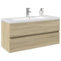 2-Tlg. BadmöBel-Set Keramik Und Holzwerkstoff