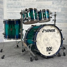 Sonor SQ2 Beech 4pc Drum Set Blue/Green Burst over African Marble Gloss