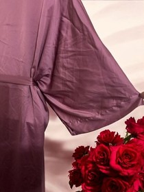 Victoria's Secret Satin Kimono Robe Size M/L Dusty Rose Soft Sexy Calf Length 