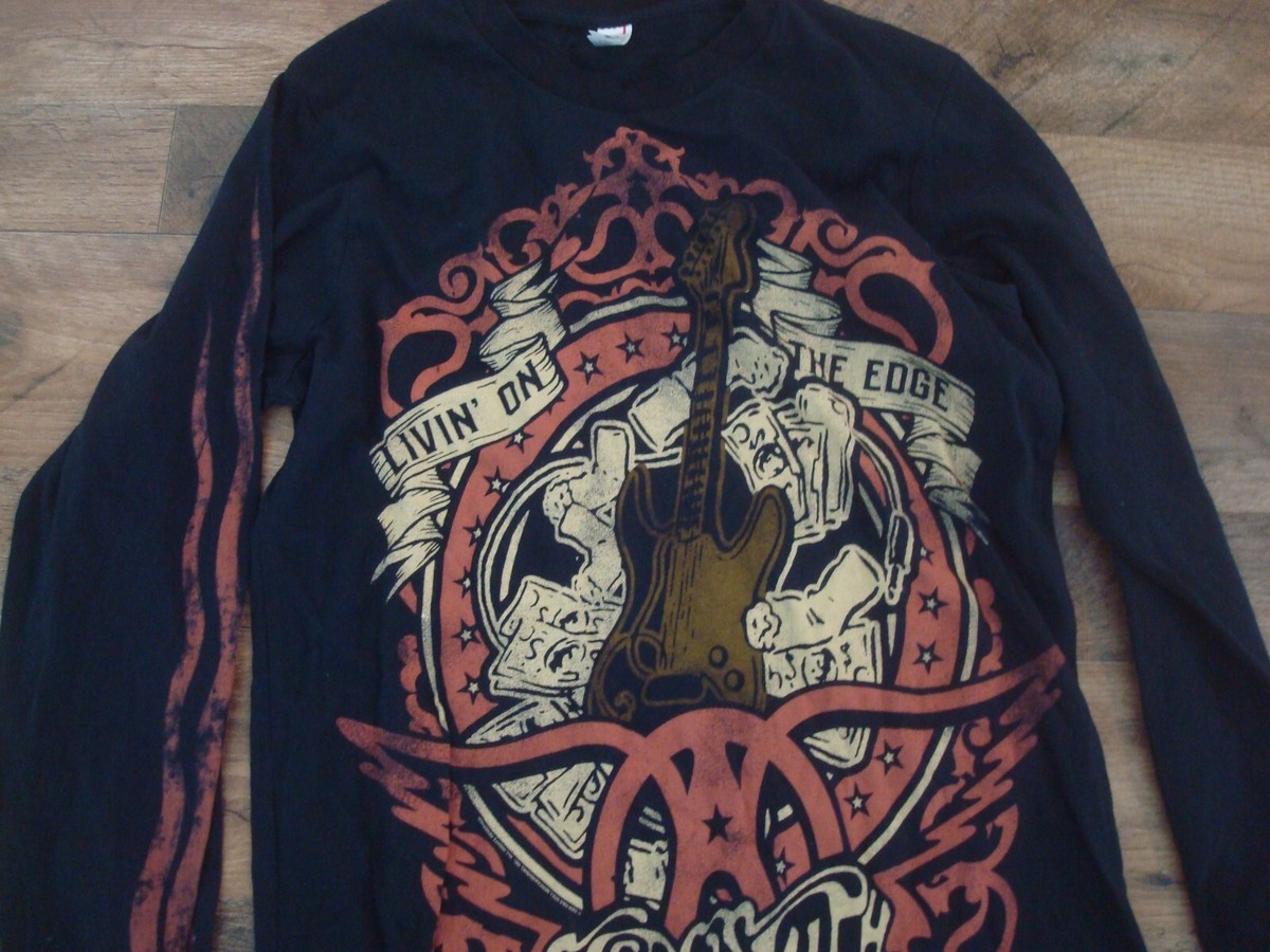 AEROSMITH Livin' On The Edge Motorcycle Boston rare Shirt