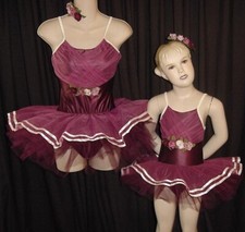 Precious Bloom Child X-Small Dance Costume Ballet Tutu w/Flowers Ballerina New