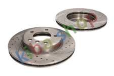 RIGHT OR LEFT BRAKE DISC SET 2 PCS 2PCS SPEEDMAX VENTILATED CUT-DRILLED FRONT