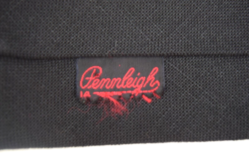 Neck Tie VTG Square End 40s 50s Black Pink Embroidery Mod Art Deco Tie 52 x 2.25 - Picture 4 of 6