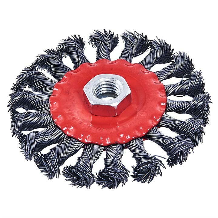 100mm 4"" TWIST KNOT WIRE WHEEL BRUSH FOR ANGLE GRINDER RUST REMOVE SCRUB CLEAN