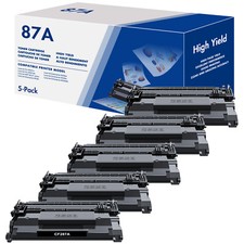 5 Pack CF287A 87A Toner Cartridge for HP Enterprise MFP M527f M501 M506n Printer