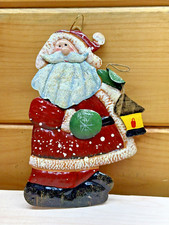 Santa Claus Metal Christmas 7" Ornament