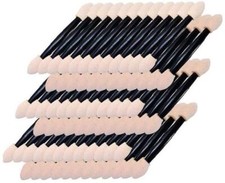 50 Pack Eyeshadow Brushes Dual Sided Eyeshadow Brush Sponge Tipped Oval Makeu...