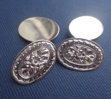 Gold Cufflinks Art Nouveau Floral Style 9ct Gold + box hallmark 1932 Birmingham