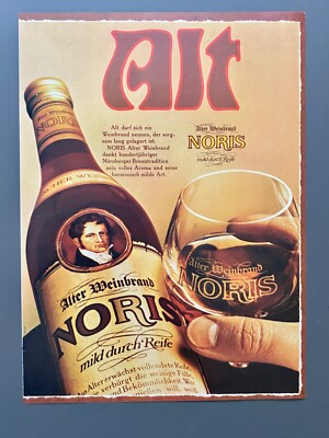 Noris Alter Weinbrand mild durch Reife 1970 Vintage Ad Werbung Reklame