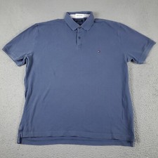 Tommy Hilfiger Polo Shirt Mens XL Blue Casual Short Sleeve Adult 
