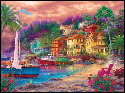 Golden Shores - DIY Chart Counted Cross Stitch Patterns Needlework Embroidery