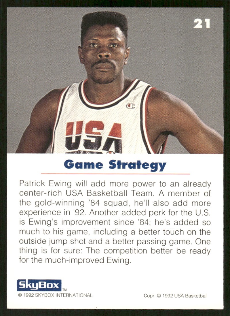 Patrick Ewing New York Knicks #21 1992-93 SkyBox USA Basketball