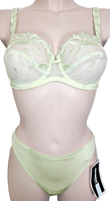 Felina Conturelle Elegance 80402 Bügel BH Set Gr.75C UK 34C+ String S - Grün