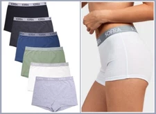 Sofra Women Soft Stretch Cotton High Rise Sport Boxer Shorts Boyshorts Underwear