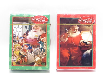 Lot of 2 Coca Cola-Coke Santa Clause Christmas Playing Cards