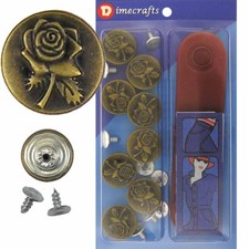 17 mm No-Sew Replacement Jean Tack Buttons w/Tool SWA36  8 CT.