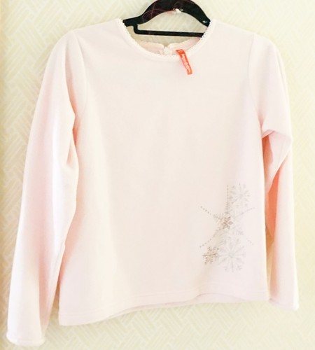 ~ Hanna Andersson Pink Velour Embroidered Snowflake Top  Sz 150 11-13 Y EUC ~ - Afbeelding 1 van 4