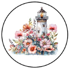 FLORAL LIGHTHOUSE NAUTICAL ENVELOPE SEALS LABELS STICKERS PARTY FAVORS