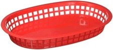 Oval Platter Baskets 10.75-Inch by 7.25-Inch by 1.5-Inch Red set of 12