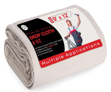 Heavy Duty Canvas Drop Cloth - 9x12 Ft - Multi Purpose - 8 Oz. Painting